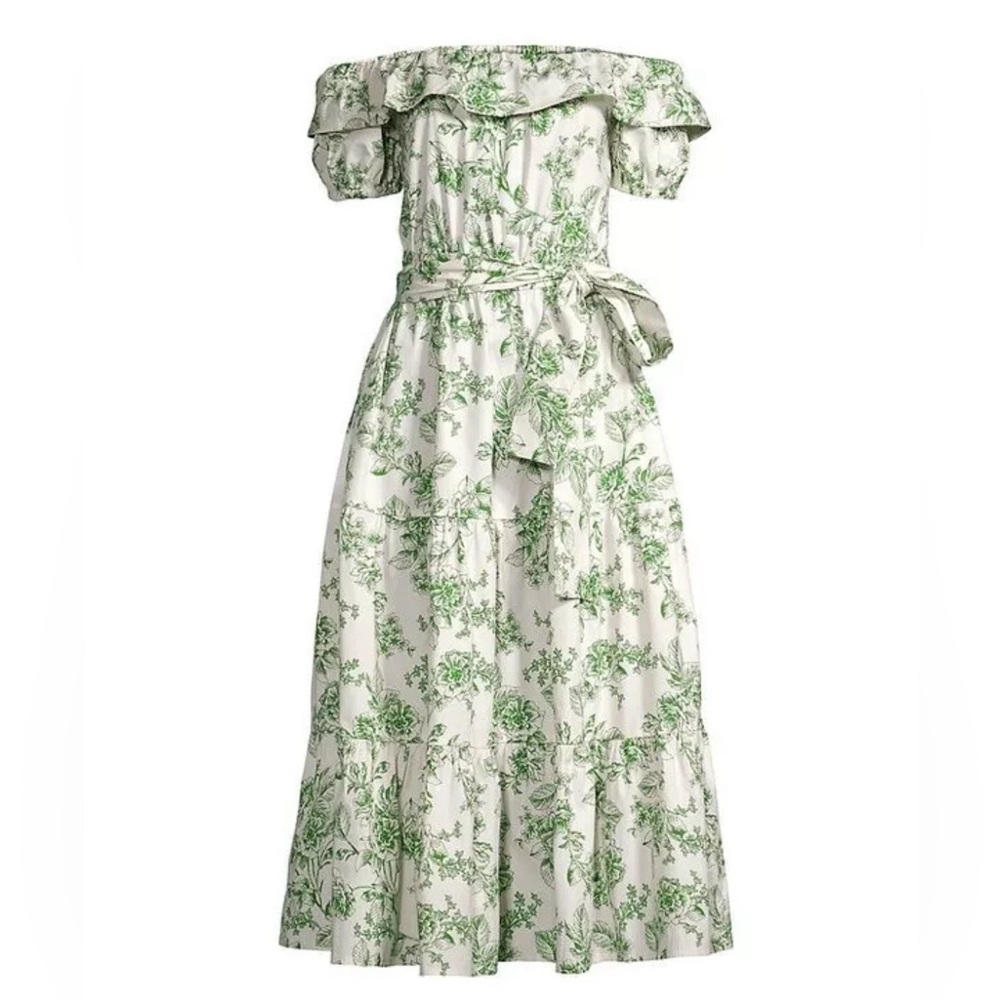 NWOT.. RACHEL PARCELL off the shoulder beautiful green flower dress.